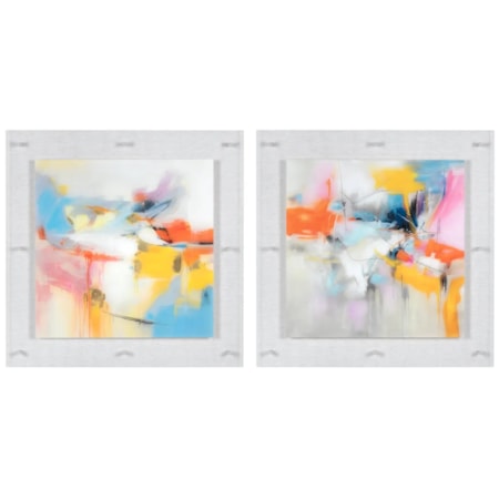 Color Waves 2 Acrylic Painting - Set of 2