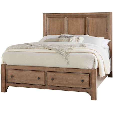 Traditional Farmhouse King Panel Storage Bed