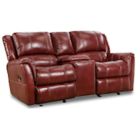 Casual Gliding Console Loveseat with Pillow Top Arms