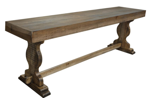 Farmhouse Counter Height Wooden Dining Bench