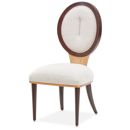 Upholstered Dining Side Chair w/Floral Motif