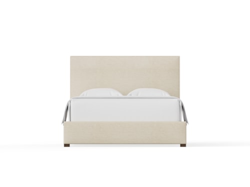 Transitional Queen Upholstered Bed with Platform Footboard