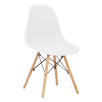 Contemporary White Plastic Molded Dining Chair
