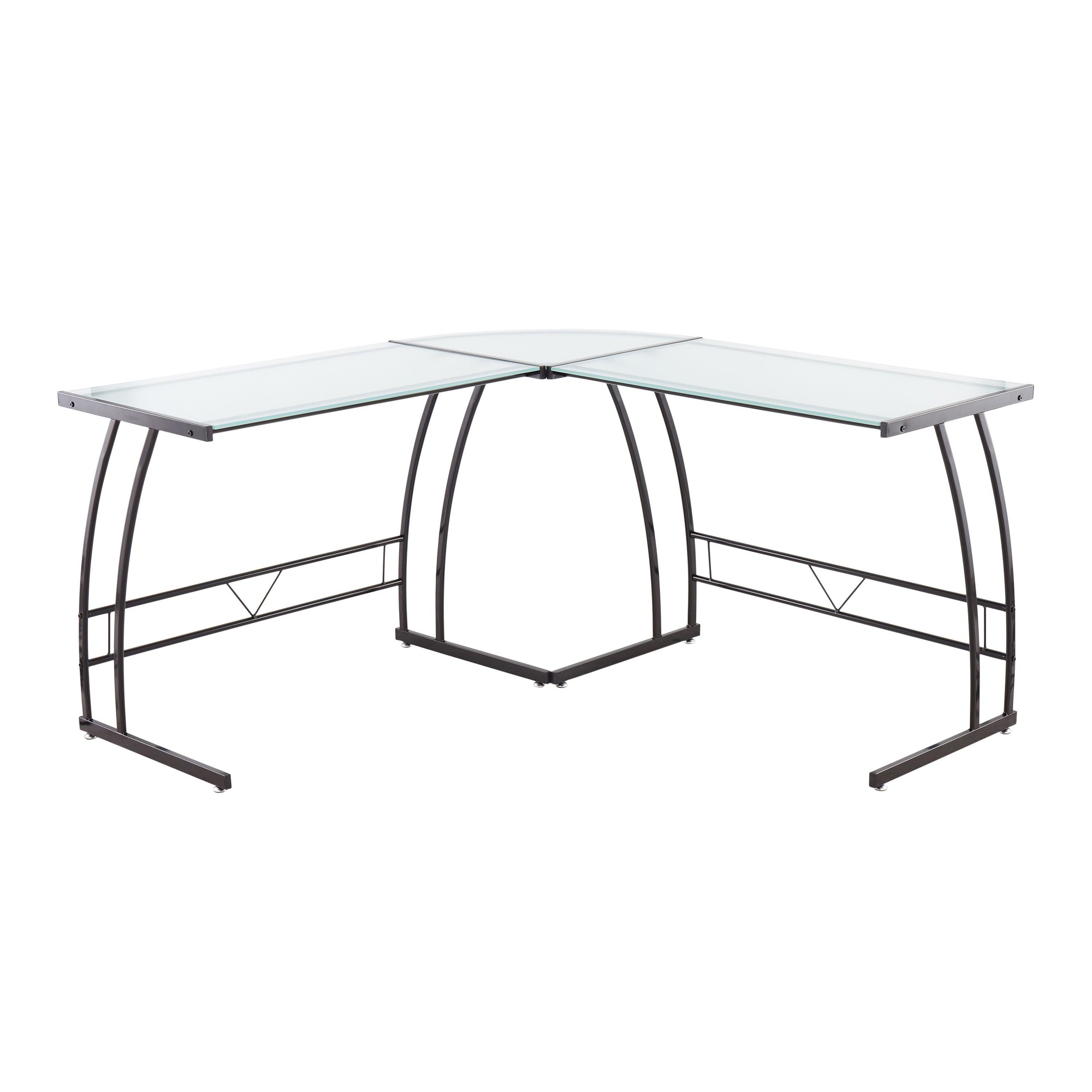 LumiSource Gamma Double Bit Computer Desk Value City Furniture Desk