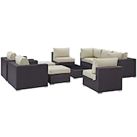 10 Piece Outdoor Patio Sectional Set