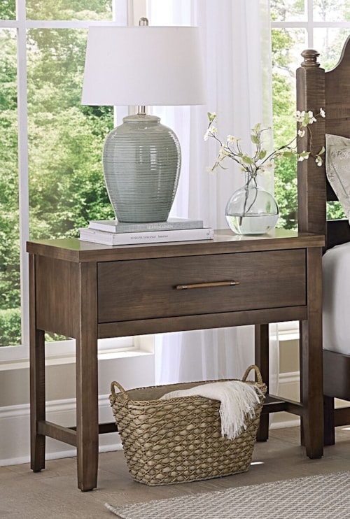 Transitional Single Drawer Nightstand with Smooth Drawer Guides