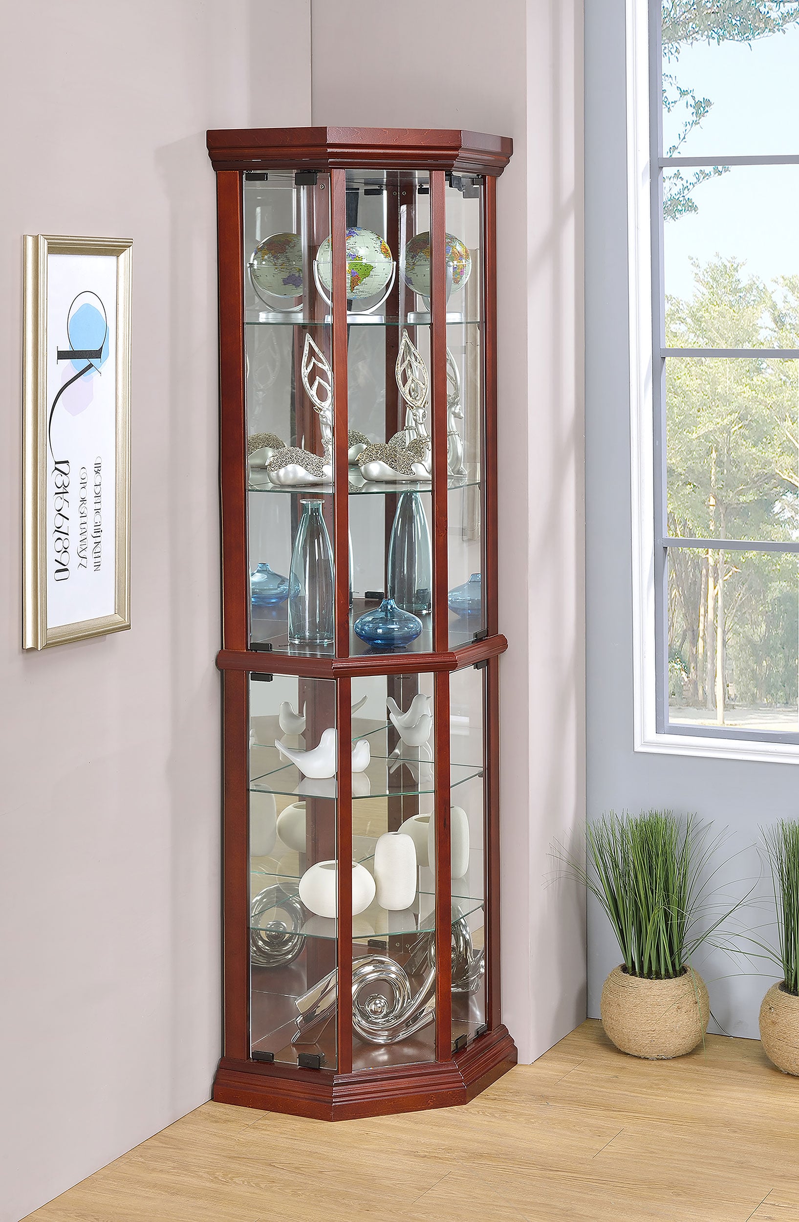 6-shelf Corner Curio Display Cabinet