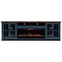 Transitional Super Fireplace TV Console with Wire Management Holes