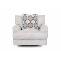 Casual Swivel Chair with Throw Pillow