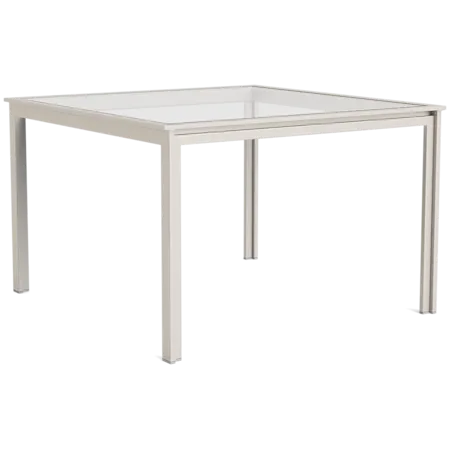 Modern 45" Sq. Glass-Top Dining Table