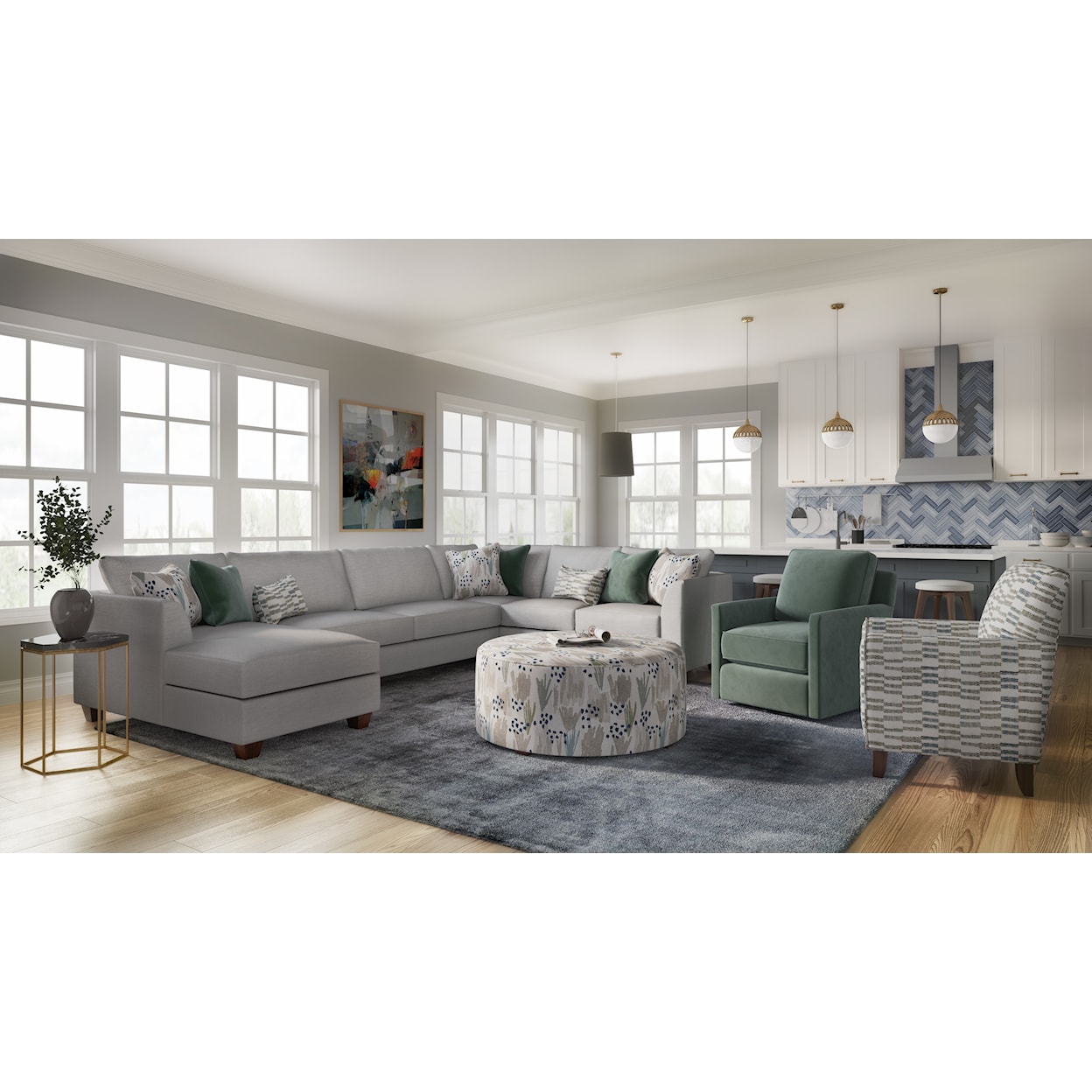 VFM Signature 28 WENDY LINEN Sectional with Chaise
