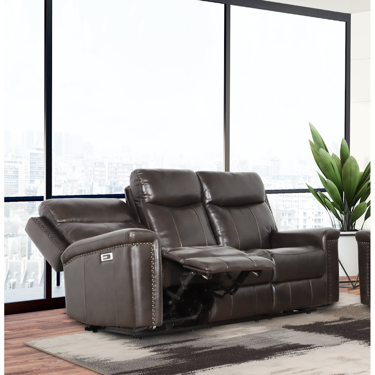 New Classic Furniture Quade Dual Reclining Leather Sofa