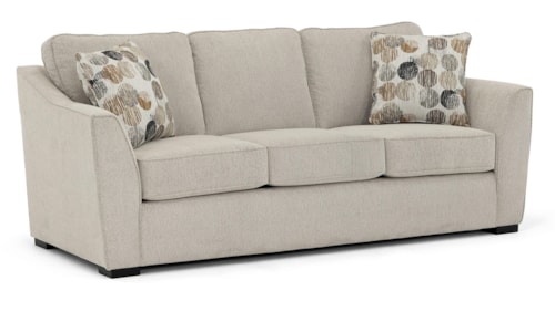 Transitional Queen Sleeper Sofa with Accent Pillows