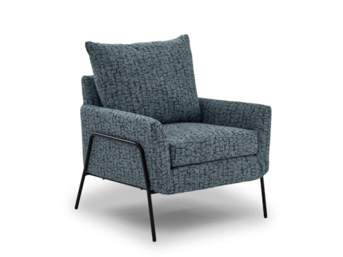 Contemporary Accent Chair with Metal Legs