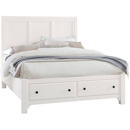 Traditional Farmhouse Queen Panel Storage Bed 