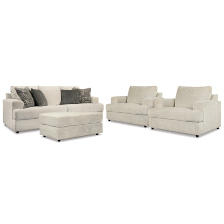 Sofa, 2 Chairs, And Ottoman