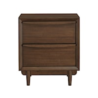 Contemporary 2-Drawer Nightstand with USB Charging Port