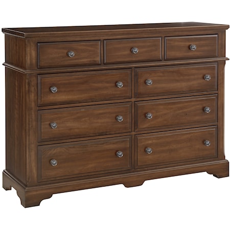 Traditional 9-Drawer Dresser with Soft Close Drawer Guides