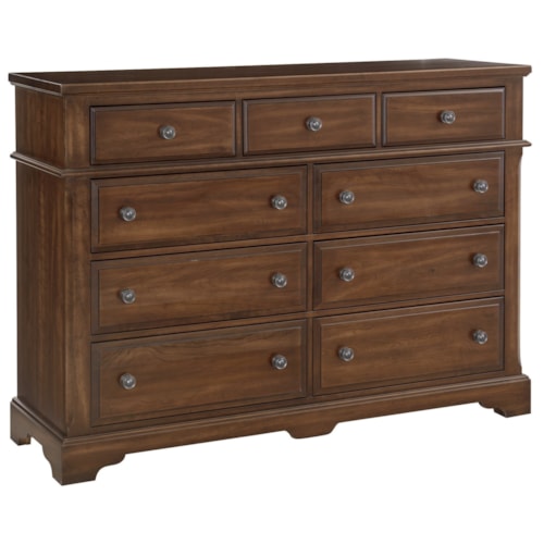 Traditional 9-Drawer Dresser with Soft Close Drawer Guides