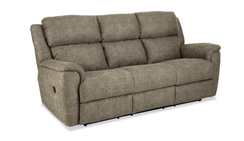 Casual Reclining Sofa with Dropdown Table