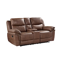 Casual Dual Reclining Loveseat with Console