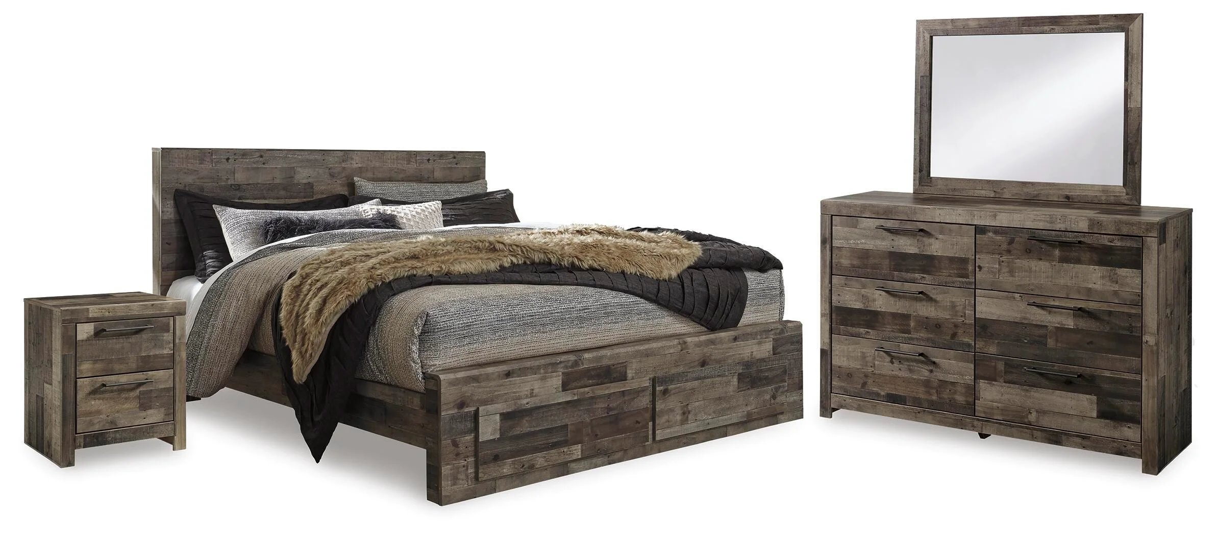Design Less Bed Ashley Signature Design Derekson B200B51 King Panel Storage Bed ...