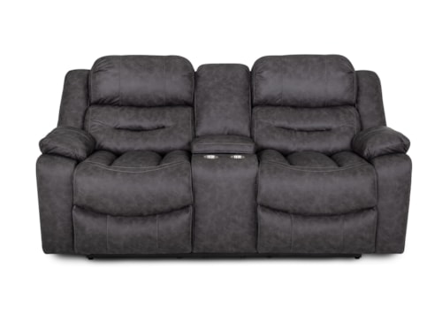 Casual Reclining Loveseat w/Storage Console & Cup Holders