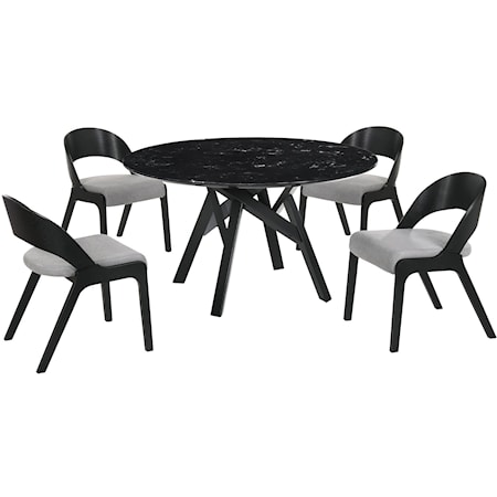 5 Piece Black Dining Set