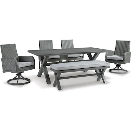 6-Piece Outdoor Dining Set with Bench