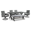 Benchcraft Elite Park 6-Piece Outdoor Dining Set with Bench