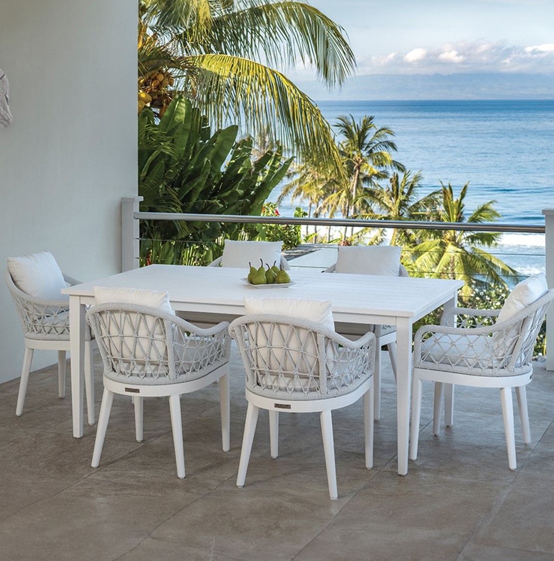 Barrel-Back Rope Dining Armchair