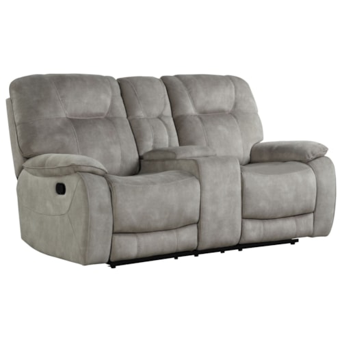Casual Manual Reclining Console Loveseat with Cup Holders