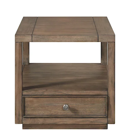 Modern Rustic Side Table with Electric/USB Outlet