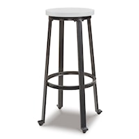 Vintage White Bar Height Stool