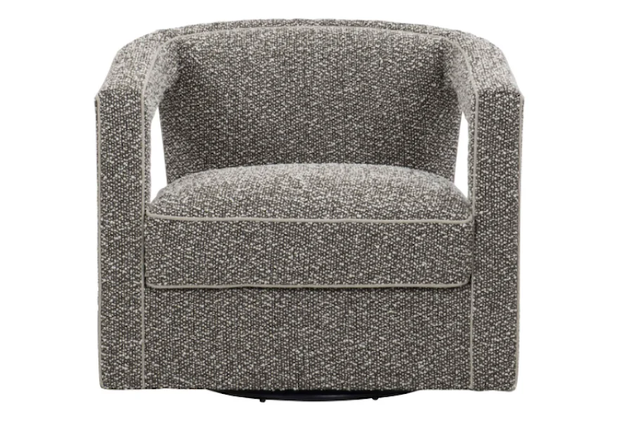 Alana Contemporary Swivel Chair with Nailheads by Bernhardt at Jacksonville Furniture Mart