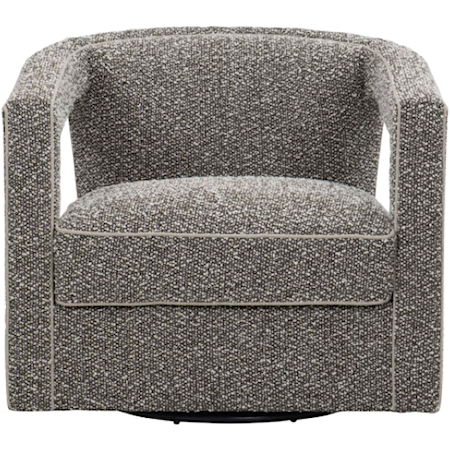 Contemporary Swivel Chair with Nailheads