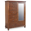 Aspenhome Oxford Transitional Door Chest with Removable Shelves and Clothing Rod
