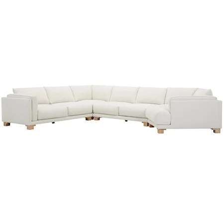Contemporary 4-Piece Sectional Sofa with Deep-Seated Design
