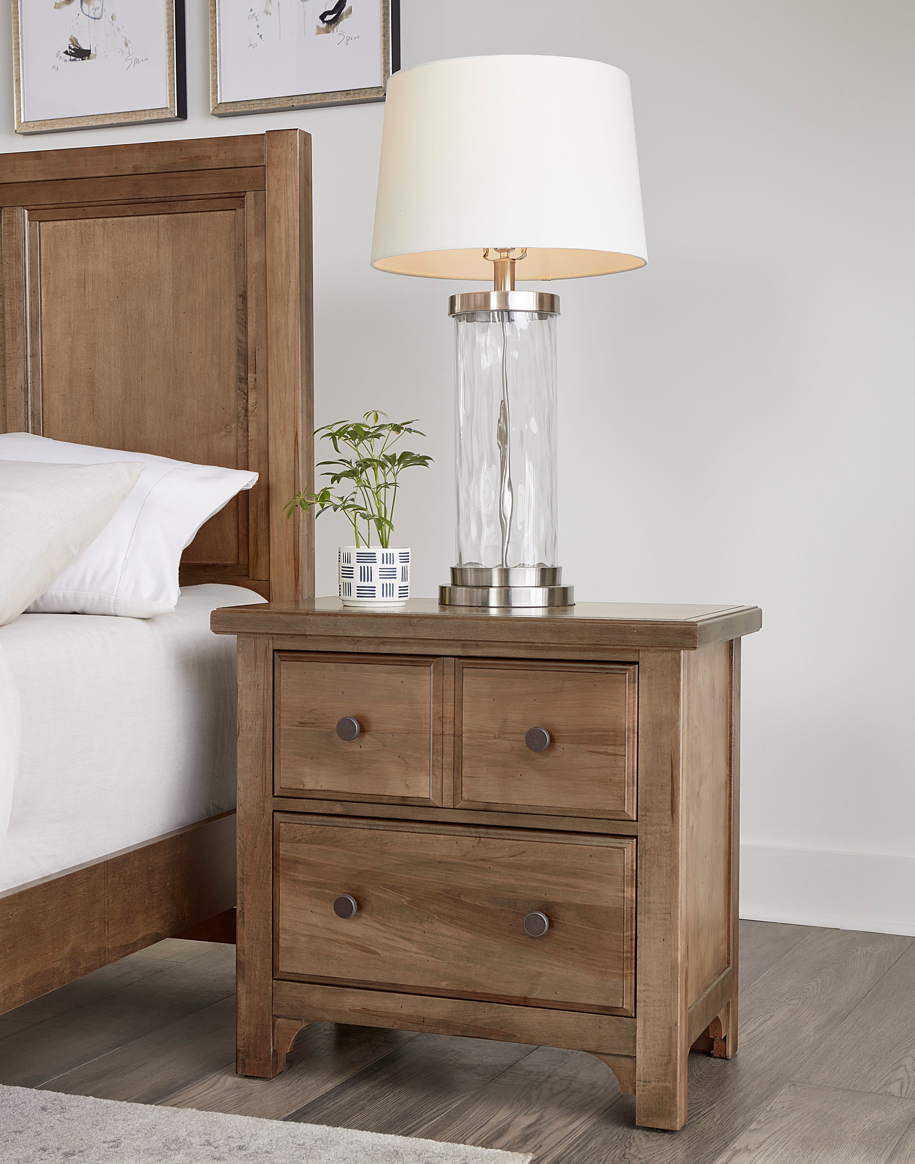 Vaughan-Bassett Cool Farmhouse 2-Drawer Nightstand