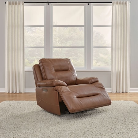 Leather Swivel Glider Power Recliner