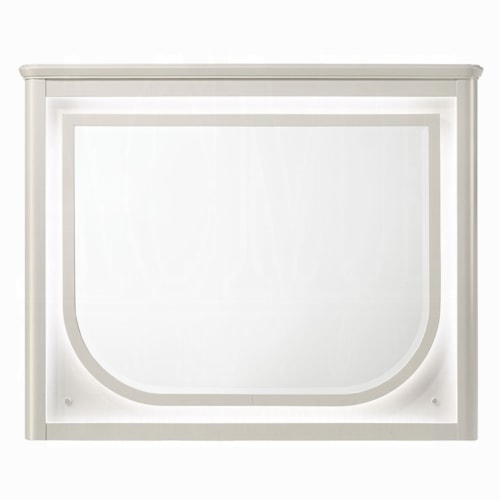Contemporary Beveled Mirror with LED Lighting