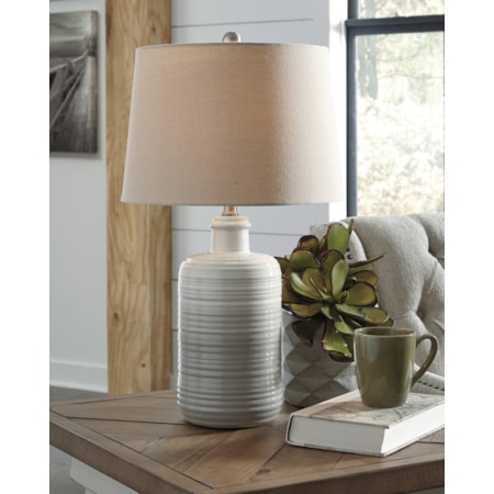 Set of 2 Marnina Taupe Ceramic Table Lamps