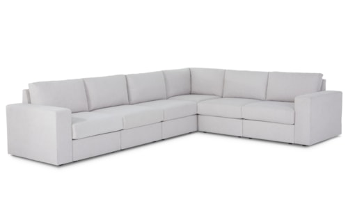 Flex 6-Seat Sectional Sofa with Wide Arm - Frost