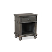 Traditional 1-Drawer Nightstand with Felt-Lined Drawer