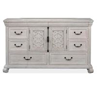 Cottage Style 8-Drawer Dresser with 2 Doors