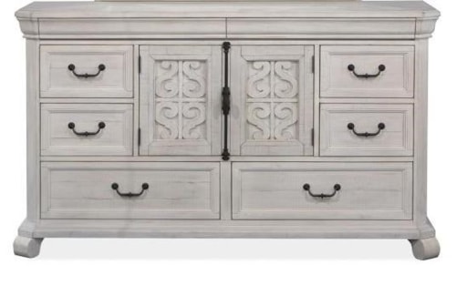 Cottage Style 8-Drawer Dresser with 2 Doors