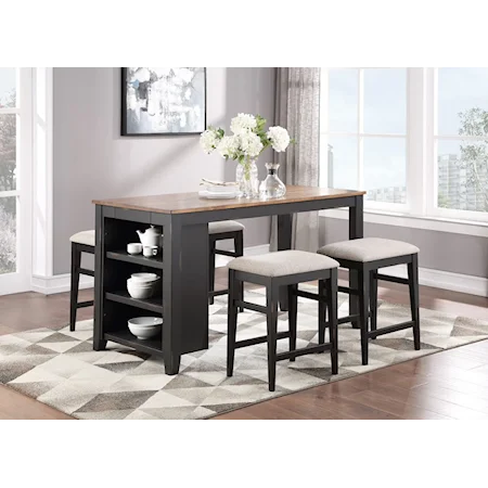 Rustic 5-Piece Counter-Height Dining Set