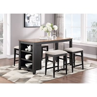 Rustic 5-Piece Counter-Height Dining Set