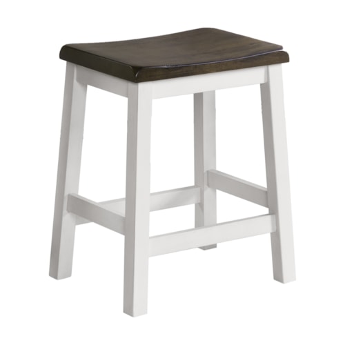 Transitional Counter Height Backless Stool