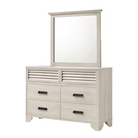 Contemporary 6-Drawer Dresser & Mirror Set